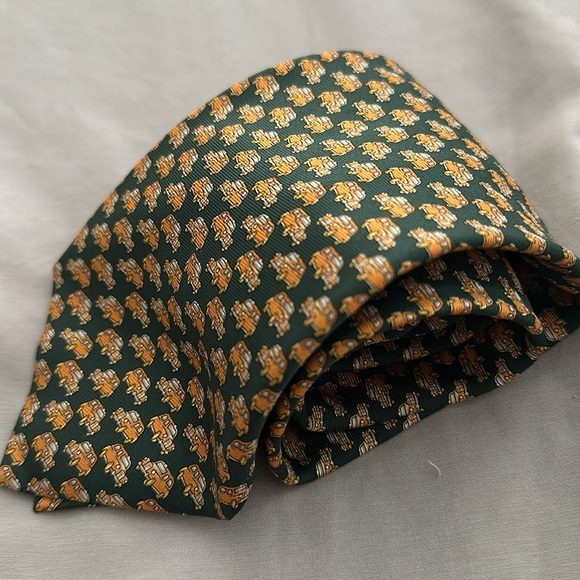 Burberry Silk Tie London Yellow Cab Print - Picture 2 of 6